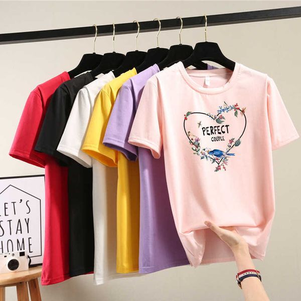 sleeve women's short t-shirt women's loose large alphabet print 2021 summer korean student round neck top, White
sleeve women's short t-shirt women's loose large alphabet print 2021 summer korean student round neck top, White
