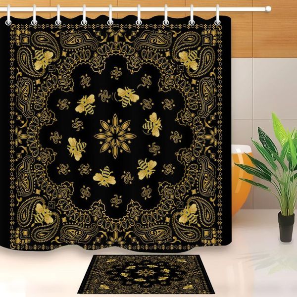 gold paisley pattern mandala shower curtain retro baroque bees ethnic set with hooks waterproof fabri curtains
gold paisley pattern mandala shower curtain retro baroque bees ethnic set with hooks waterproof fabri curtains