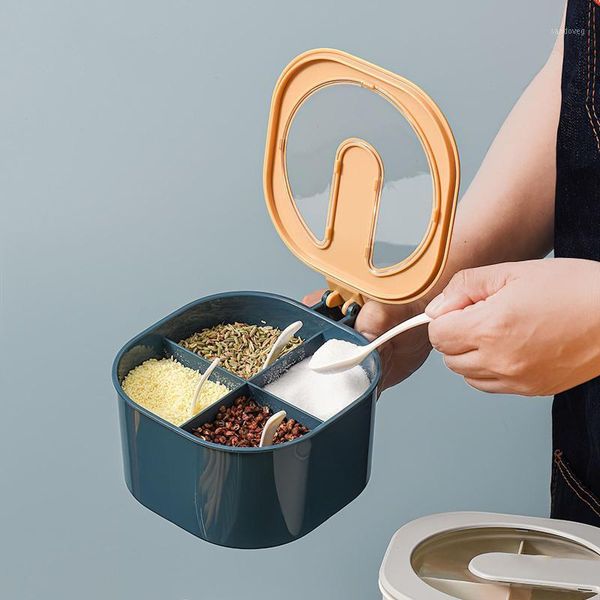 storage bottles & jars nordic style seasoning box with 4 spoons large separated space single hand cover condiment container kitchen jar
storage bottles & jars nordic style seasoning box with 4 spoons large separated space single hand cover condiment container kitchen jar