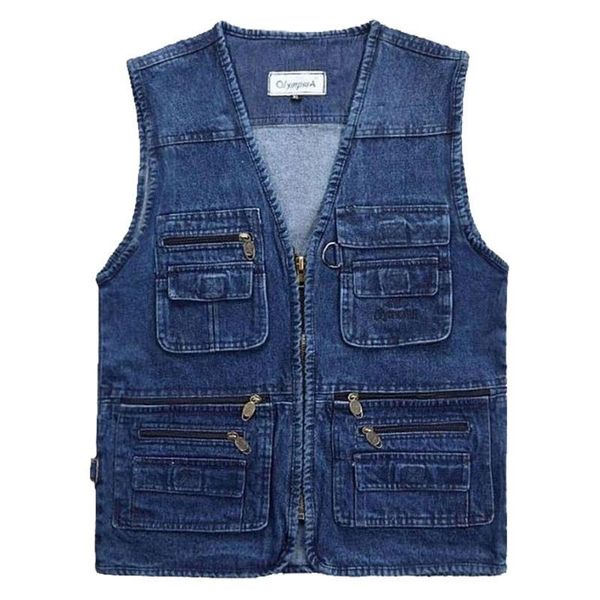 men's vests 2021 big size v-neck classic sleeveless jacket multi denim work vest mens solid casual waistcoat with many pockets fishing, Black;white
men's vests 2021 big size v-neck classic sleeveless jacket multi denim work vest mens solid casual waistcoat with many pockets fishing, Black;white