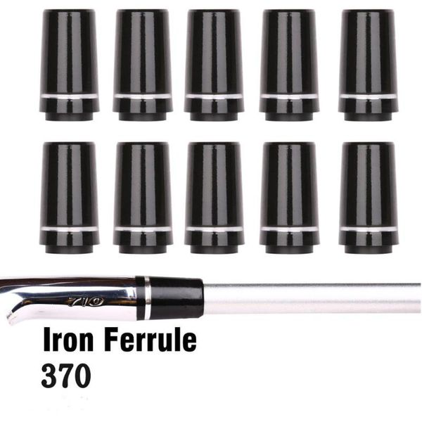 size .370 custom golf ferrules for taper tip iron wedge black color with one silver trim ring complete set of clubs
size .370 custom golf ferrules for taper tip iron wedge black color with one silver trim ring complete set of clubs