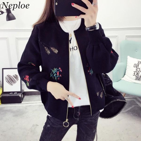 women's sweaters neploe floral embroidery women 2021 korean fashion ladies cardigans autumn long sleeve knitted sweater 65621, White;black
women's sweaters neploe floral embroidery women 2021 korean fashion ladies cardigans autumn long sleeve knitted sweater 65621, White;black