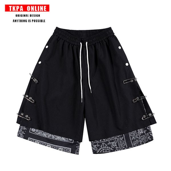 tkpa hip hop high street breasted cashew flower splicing sports capris fashion brand loose pair casual shorts, White;black
tkpa hip hop high street breasted cashew flower splicing sports capris fashion brand loose pair casual shorts, White;black