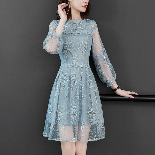 blue mesh dress women's 2021 spring fashion o-neck hollow out lace embroidery high waist a-line party dresses vestidos casual, Black;gray
blue mesh dress women's 2021 spring fashion o-neck hollow out lace embroidery high waist a-line party dresses vestidos casual, Black;gray