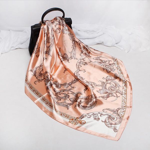scarves 2021 90x90 flower pattern multipurpose women silk twill scarf satin square tie hairband ladies foulard femme towel bufanda shawl, Blue;gray
scarves 2021 90x90 flower pattern multipurpose women silk twill scarf satin square tie hairband ladies foulard femme towel bufanda shawl, Blue;gray