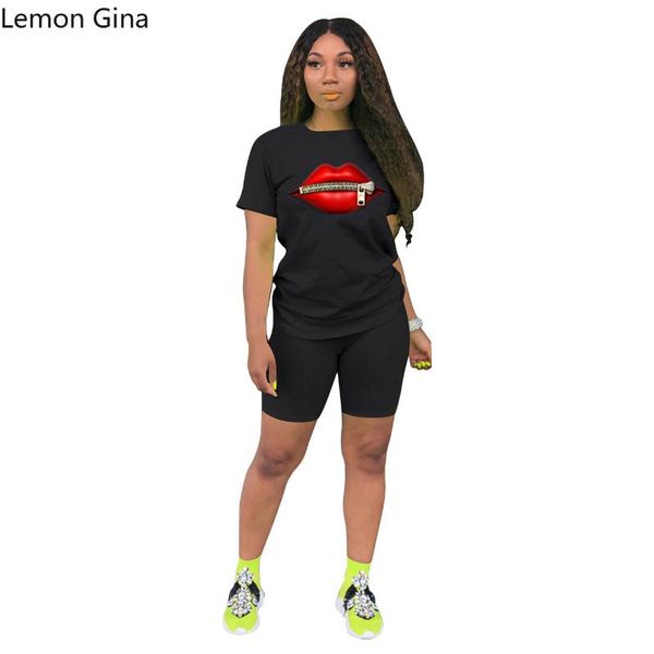 lemon gina women summer zip lips print two piece set classic tee shorts jogger pants suit fashion tracksuit matching women's tracksuit, Gray
lemon gina women summer zip lips print two piece set classic tee shorts jogger pants suit fashion tracksuit matching women's tracksuit, Gray