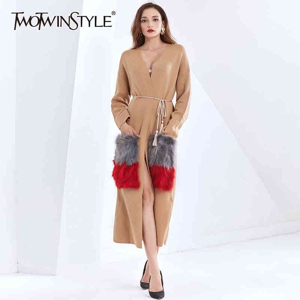 patchwork plush pocket for female knit jacket v neck long sleeve warm loose women's casual sweater 210524, White
patchwork plush pocket for female knit jacket v neck long sleeve warm loose women's casual sweater 210524, White