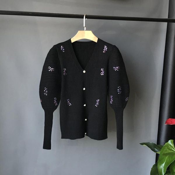 women's sweaters puff long sleeve pullover sweater 2021 women knitwear korean sequins single breatsed knitted jumpers cotton polyester, White;black
women's sweaters puff long sleeve pullover sweater 2021 women knitwear korean sequins single breatsed knitted jumpers cotton polyester, White;black