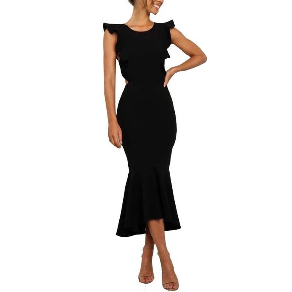 elegant women summer 2021 sleeveless clubwear hollow out ruffles stitching fishtail slim dress fashion long dresses casual, Black;gray
elegant women summer 2021 sleeveless clubwear hollow out ruffles stitching fishtail slim dress fashion long dresses casual, Black;gray