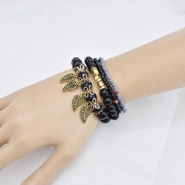 bohemian ethnic style four-layer leaf alloy pendant lady rice bead bracelet handmade stretch all-match trendjewelry charm bracelets, Golden;silver
bohemian ethnic style four-layer leaf alloy pendant lady rice bead bracelet handmade stretch all-match trendjewelry charm bracelets, Golden;silver