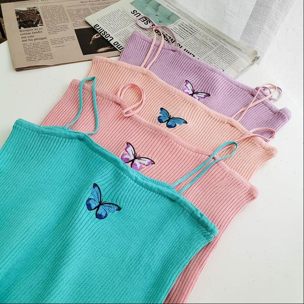 strap femme skinny summer women camis simcrop high street butterfly casual or, White
strap femme skinny summer women camis simcrop high street butterfly casual or, White