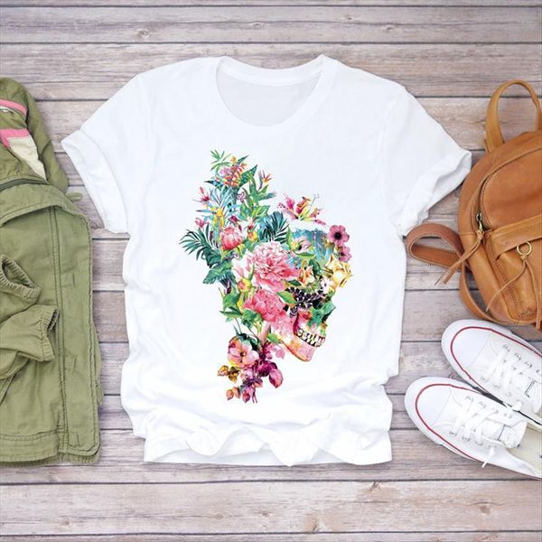 fruit flower skull floral funny womens t shirts cute printed 90s ladies graphic female tee, White
fruit flower skull floral funny womens t shirts cute printed 90s ladies graphic female tee, White