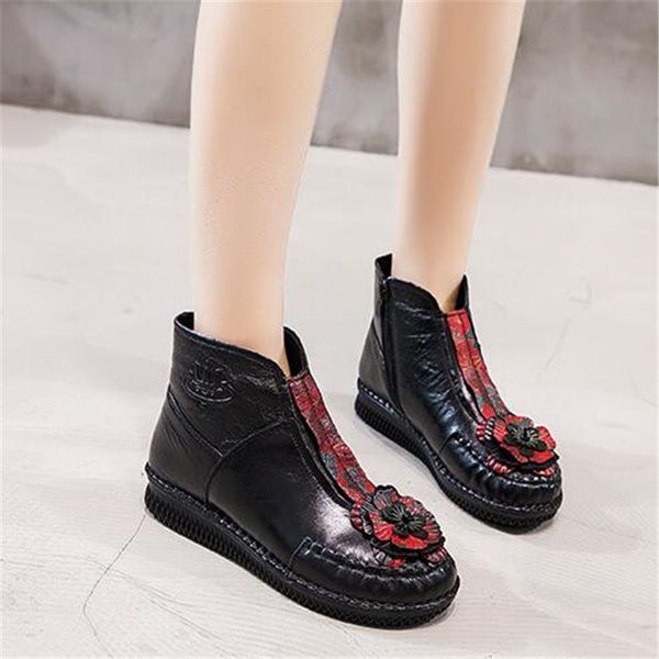 high-end comfortable fashion woman flower genuine leather shoes warm snow boots flat women ankle b5ia, Black
high-end comfortable fashion woman flower genuine leather shoes warm snow boots flat women ankle b5ia, Black