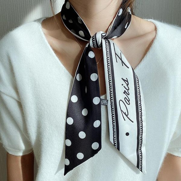 scarves 6*100cm wild long ribbon silk scarf women dot letter shawl twill bandanas lady luxury scarfs hairband neckerchief, Blue;gray
scarves 6*100cm wild long ribbon silk scarf women dot letter shawl twill bandanas lady luxury scarfs hairband neckerchief, Blue;gray