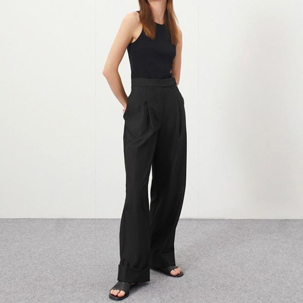 women's pants & capris spring summer black ladies office trousers women casual high waist pockets female pleated wide leg solid 2021, Black;white
women's pants & capris spring summer black ladies office trousers women casual high waist pockets female pleated wide leg solid 2021, Black;white