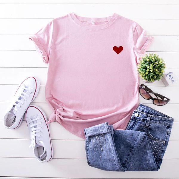 women's t-shirt summer tshirts woman sweet heart printing tee casual goth plus size t-shirts, White
women's t-shirt summer tshirts woman sweet heart printing tee casual goth plus size t-shirts, White