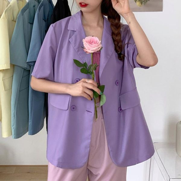 blazer women solid summer thin single breasted short sleeve veste femme korean loose casual blazers notched lk71 women's suits &, White;black
blazer women solid summer thin single breasted short sleeve veste femme korean loose casual blazers notched lk71 women's suits &, White;black