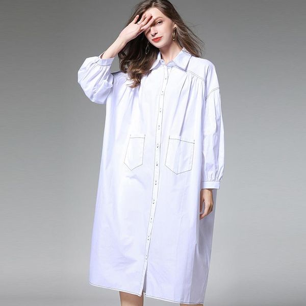 casual dresses shirt dress autumn women plus size loose white black oversized fashion elegant party winter 4xl, Black;gray
casual dresses shirt dress autumn women plus size loose white black oversized fashion elegant party winter 4xl, Black;gray