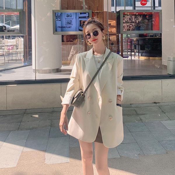 women's suits & blazers small suit coat 2021 spring and autumn korean loose casual black design temperament top, White;black
women's suits & blazers small suit coat 2021 spring and autumn korean loose casual black design temperament top, White;black