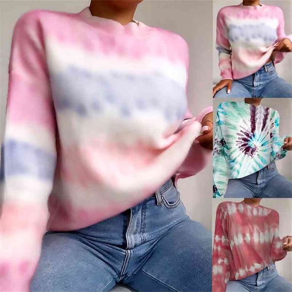 tie dye print long sleeve tshirts women fashion casual o neck loose gradients female t-shirts autumn winter street pullover 210522, White
tie dye print long sleeve tshirts women fashion casual o neck loose gradients female t-shirts autumn winter street pullover 210522, White
