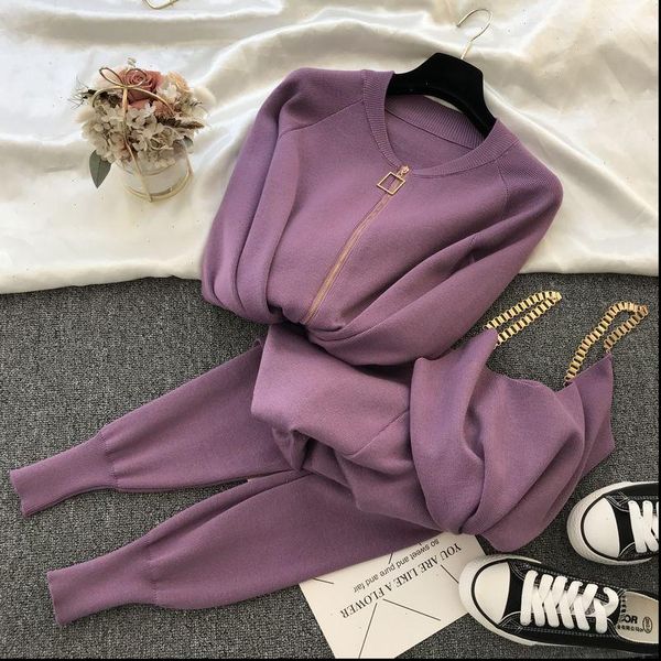 women womens tracksuits autumn winter zipper knitted cardigans chain vest and pants 3pcs sets fashion suit outfits, Gray
women womens tracksuits autumn winter zipper knitted cardigans chain vest and pants 3pcs sets fashion suit outfits, Gray