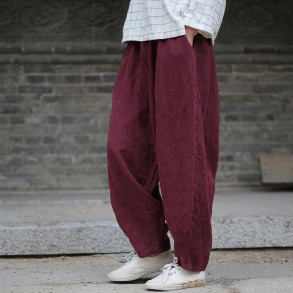 solid cotton linen harem womens pant elastic waist vintage autumn gray red trousers d050, Black;white
solid cotton linen harem womens pant elastic waist vintage autumn gray red trousers d050, Black;white