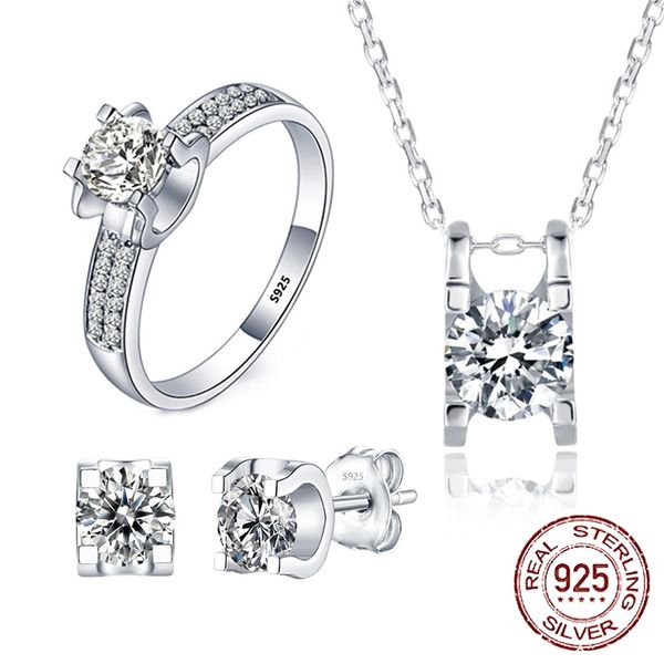 100% original 925 sterling silver jewelry luxury 1 carat lab diamond rings earrings necklaces set wedding accessories t-004, Slivery;golden
100% original 925 sterling silver jewelry luxury 1 carat lab diamond rings earrings necklaces set wedding accessories t-004, Slivery;golden