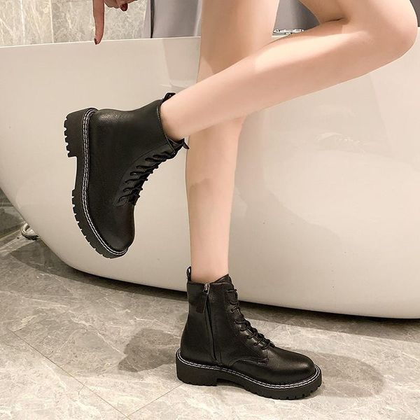 women boots fashion lace-up shoes female ankle pu leather platform flats ladies autumn winter black
women boots fashion lace-up shoes female ankle pu leather platform flats ladies autumn winter black