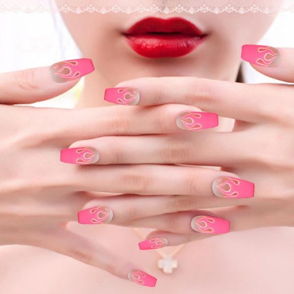 72pcs flame pattern false nail tips art palette nails full cover manicure patch extension accessories1, Black
72pcs flame pattern false nail tips art palette nails full cover manicure patch extension accessories1, Black