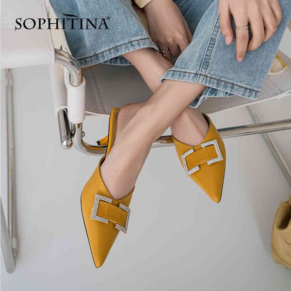 sophitina female heel shoes women genuine leather mules comfortable dressing mature style pointed toe summer crystal dress fo161 210513, Black
sophitina female heel shoes women genuine leather mules comfortable dressing mature style pointed toe summer crystal dress fo161 210513, Black