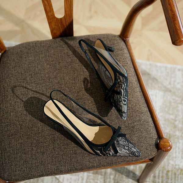 dress shoes fericzot 2021 fashion pointed toe sling back sandals thin heel mesh bow knot leather women, Black
dress shoes fericzot 2021 fashion pointed toe sling back sandals thin heel mesh bow knot leather women, Black