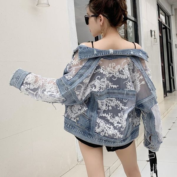 autumn and winter street fashion lace patchwork hole denim jacket coat women plus size flower embroidery loose overcoat 210520, Black;brown
autumn and winter street fashion lace patchwork hole denim jacket coat women plus size flower embroidery loose overcoat 210520, Black;brown
