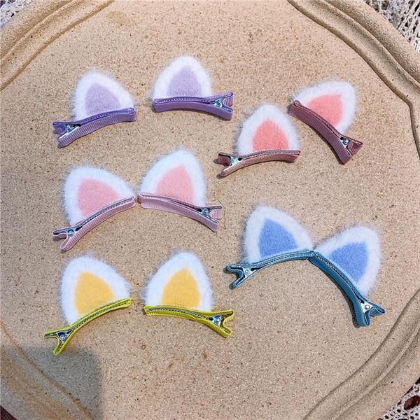 hair accessories 1 pair autumn and winter korea sweet girl duckbill clip headdress children's cute plush cat ear hairpin, Slivery;white
hair accessories 1 pair autumn and winter korea sweet girl duckbill clip headdress children's cute plush cat ear hairpin, Slivery;white