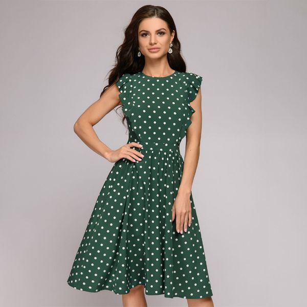 dresses women vintage ruffles polka dot printed summer sundress sleeveless o-neck a-line dress office lady elegant casual work dresses, Black;gray
dresses women vintage ruffles polka dot printed summer sundress sleeveless o-neck a-line dress office lady elegant casual work dresses, Black;gray