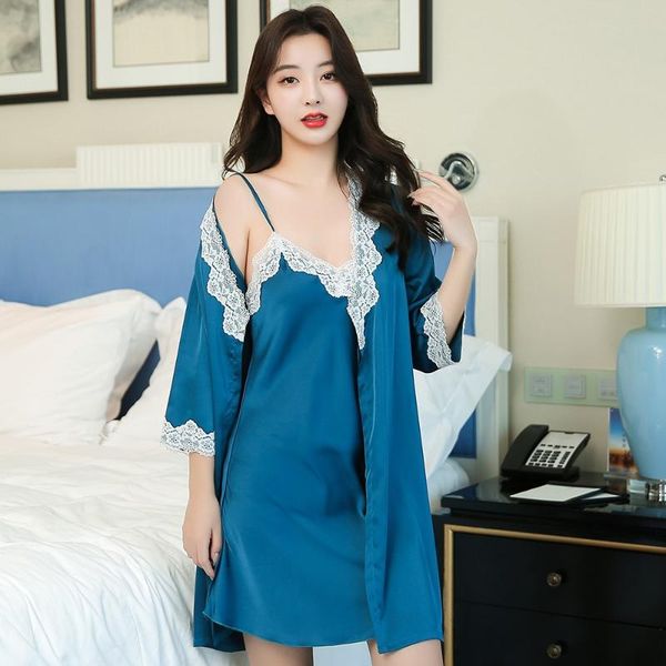 satin v-neck bridal wedding robe gown summer sleepwear nightgown lace kimono bathrobe rayon intimate lingerie women's, Black;red
satin v-neck bridal wedding robe gown summer sleepwear nightgown lace kimono bathrobe rayon intimate lingerie women's, Black;red