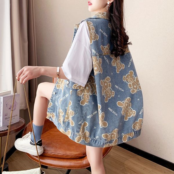 women's vests middle and long denim female vest spring, summer fall korean wind loose bear outer wear e2ys, Black;white
women's vests middle and long denim female vest spring, summer fall korean wind loose bear outer wear e2ys, Black;white