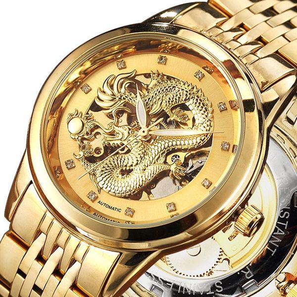 wristwatches luxury dragon skeleton automatic mechanical wrist watches for men stainless steel strap golden clock waterproof man relogio gif, Slivery;brown
wristwatches luxury dragon skeleton automatic mechanical wrist watches for men stainless steel strap golden clock waterproof man relogio gif, Slivery;brown