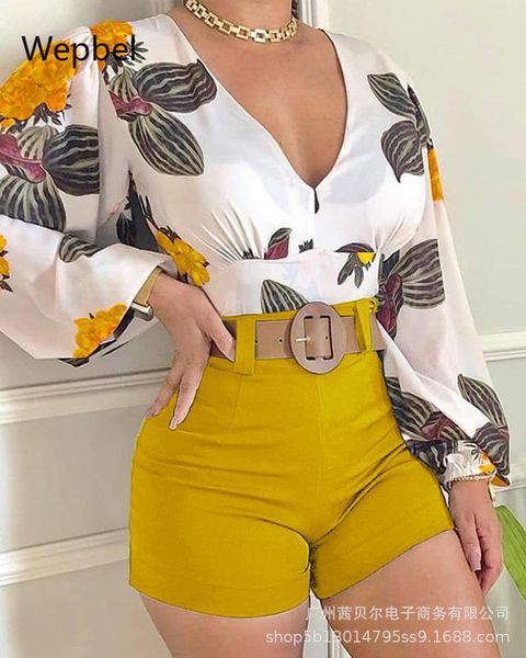 wepbel summer shorts sets floral women suits long sleeve v-neck casual blouse 2 piece outfits women's tracksuits, Gray
wepbel summer shorts sets floral women suits long sleeve v-neck casual blouse 2 piece outfits women's tracksuits, Gray