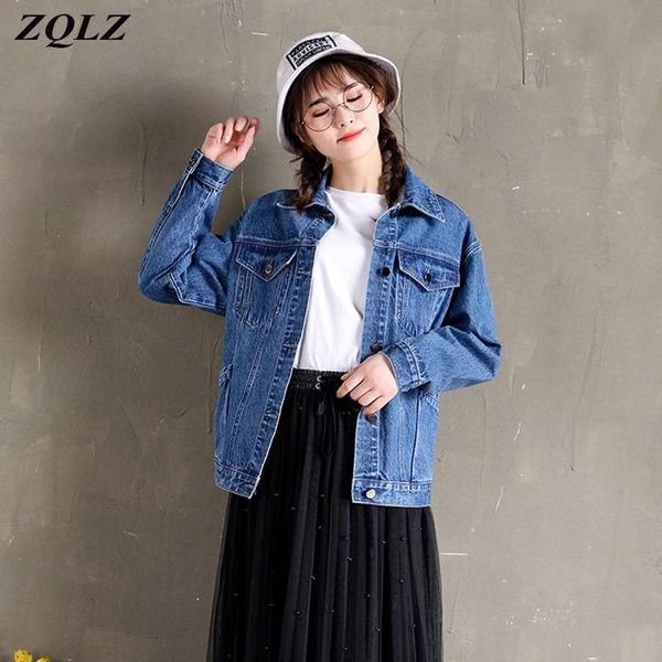 women's jackets zqlz autumn vintage denim coat female 2021 casual short jean jacket women loose streetwear spring jeans overcoat mujer, Black;brown
women's jackets zqlz autumn vintage denim coat female 2021 casual short jean jacket women loose streetwear spring jeans overcoat mujer, Black;brown