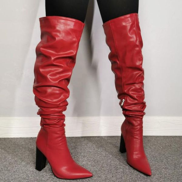 boots big size 47 solid red autumn chunky heel women over knee high pile of side zip ladies pointed toe thigh long booties, Black
boots big size 47 solid red autumn chunky heel women over knee high pile of side zip ladies pointed toe thigh long booties, Black