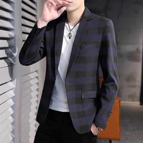 men's suits & blazers 4xl-m mens casual plaid autumn korean fashion slim fit suit jacket men blazer masculino clothing vetement homme, White;black
men's suits & blazers 4xl-m mens casual plaid autumn korean fashion slim fit suit jacket men blazer masculino clothing vetement homme, White;black
