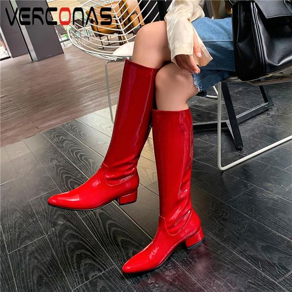 boots verconas autunm winter women knee-high fashion concise genuine leather slim long shoes pointed toe woman, Black
boots verconas autunm winter women knee-high fashion concise genuine leather slim long shoes pointed toe woman, Black