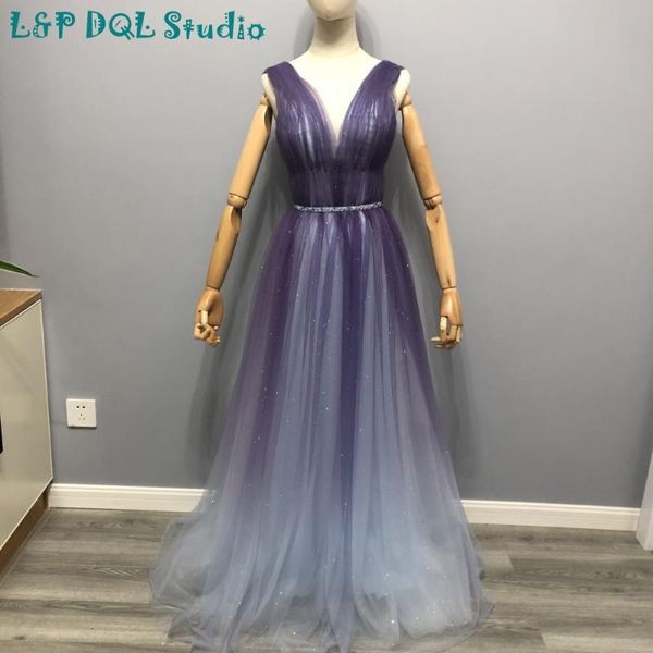 bridesmaid dress sparkling purple with light blue dresses v-neck pleats tulle beading sash real pictures, White;pink
bridesmaid dress sparkling purple with light blue dresses v-neck pleats tulle beading sash real pictures, White;pink