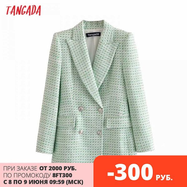 tangada women green tweed blazer coat vintage notched collar pocket fashion female casual chic 3h408 210609, White;black
tangada women green tweed blazer coat vintage notched collar pocket fashion female casual chic 3h408 210609, White;black