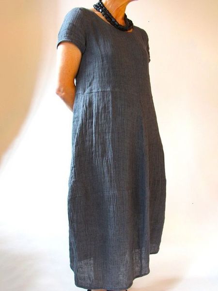 style casual dresses chinese loose solid color cotton linen medium length dress, Black;gray
style casual dresses chinese loose solid color cotton linen medium length dress, Black;gray