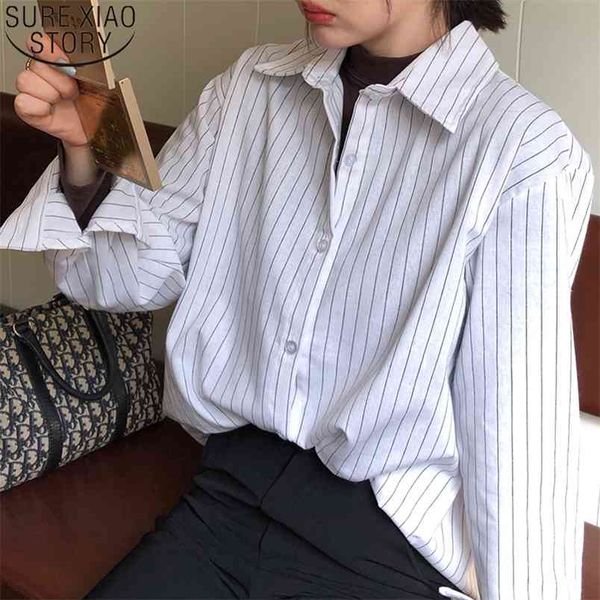casual loose shirts spring autumn women striped shirt vintage long sleeve blouse plus size fashion female 11097 210506, White
casual loose shirts spring autumn women striped shirt vintage long sleeve blouse plus size fashion female 11097 210506, White