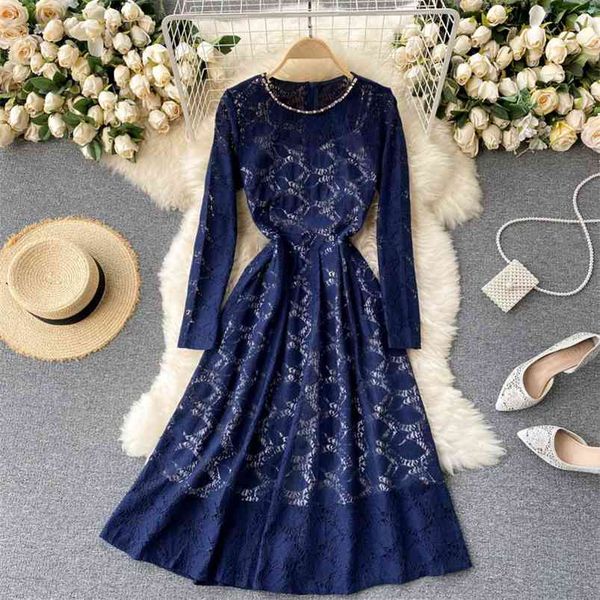 spring fashion vestidos female temperament round neck waist slimming lace midi dress gk227 210507, Black;gray
spring fashion vestidos female temperament round neck waist slimming lace midi dress gk227 210507, Black;gray