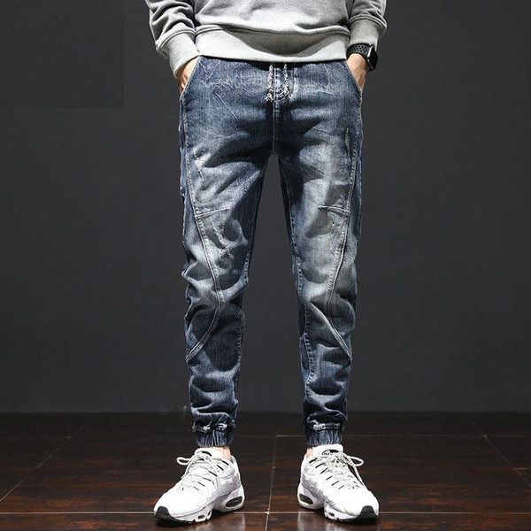 men's pants streetwear loose stitching tooling elastic waist blue simple and comfortable clothing fashion casual men, Black
men's pants streetwear loose stitching tooling elastic waist blue simple and comfortable clothing fashion casual men, Black