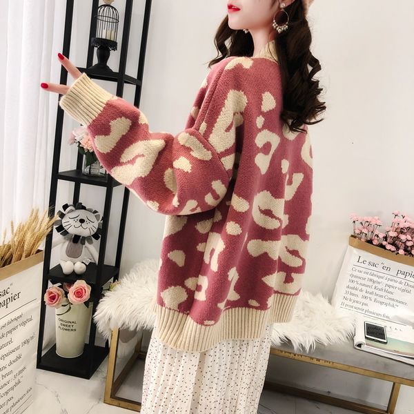women's sweaters sweater girl autumn winter new korean version lazy wind leopard print loose knit coat net red versatile cardigan, White;black
women's sweaters sweater girl autumn winter new korean version lazy wind leopard print loose knit coat net red versatile cardigan, White;black