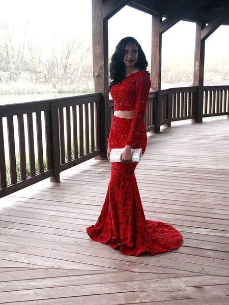 evening dresses red two-piece black girls mermaid es sheer long sleeves lace appliques party gowns vestidos de festa, Black;red
evening dresses red two-piece black girls mermaid es sheer long sleeves lace appliques party gowns vestidos de festa, Black;red